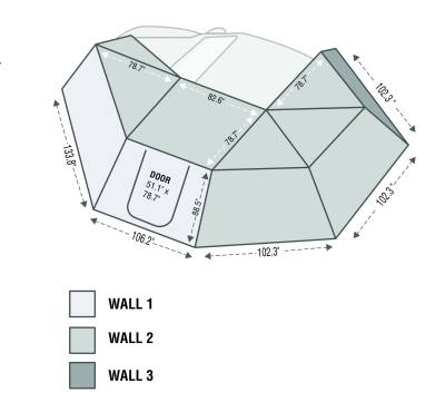 Overland Vehicle Systems - OVS Nomadic Awning 270 - Side Wall 3 - Dark Gray With Storage Bag - Driver