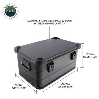 Overland Vehicle Systems - Aluminum Box Storage 53QT - Black