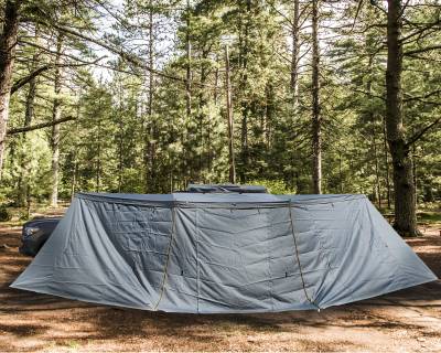 Overland Vehicle Systems - OVS Nomadic Awning 180 - Side Wall -  Dark Gray With Storage Bag