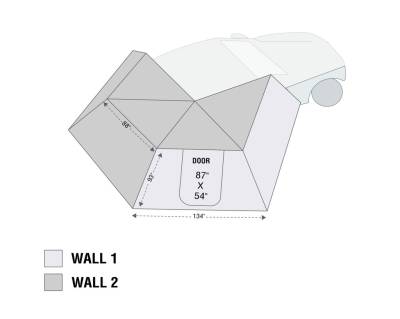 Overland Vehicle Systems - Nomadic 270LT Awning Wall 1 & 2 Kit For Passenger Side