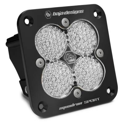 Baja Designs - Baja Designs Flush Mount LED Light Pod Black Clear Lens Work/Scene Pattern Squadron Sport