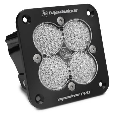 Baja Designs - Baja Designs Flush Mount LED Light Pod Black Clear Lens Work/Scene Pattern Squadron Pro