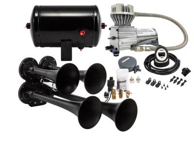 Kleinn Automotive Air Horns - Kleinn Automotive Air Horns HK4-1 Pro Blaster Quad Horn Kit