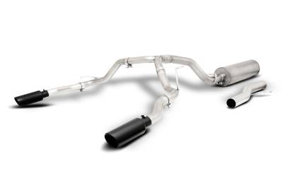 Gibson Performance - Gibson Performance 65682B Black Elite Cat-Back Dual Split Exhaust System