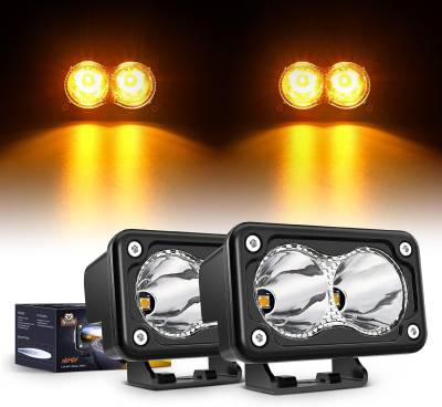 Night Stalker Lighting - Night Stalker 2" x 3" Amber Compact Scene/Driving Lights - Pair