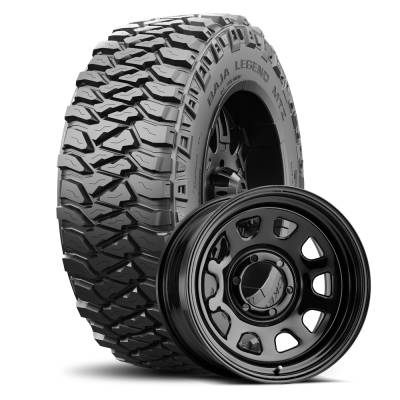 Mickey Thompson - 35X12.50R15LT M/T BAJA LEGEND MTZ RWL on 15x8 DR Daytona Black Steel