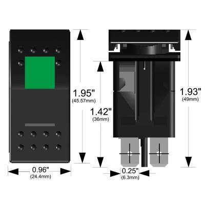 Bulldog Winch - Rocker Switch-ON/OFF 5-Pin Green - Image 4