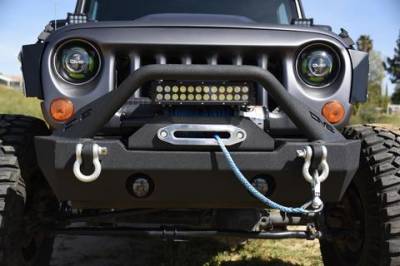 DV8 Offroad - Steel Stubby Front Bumper 15 w/ Fog Lights for 07-17 Jeep Wrangler - Image 2