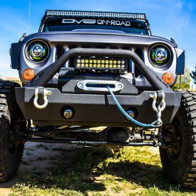 DV8 Offroad - Steel Stubby Front Bumper 15 w/ Fog Lights for 07-17 Jeep Wrangler - Image 6