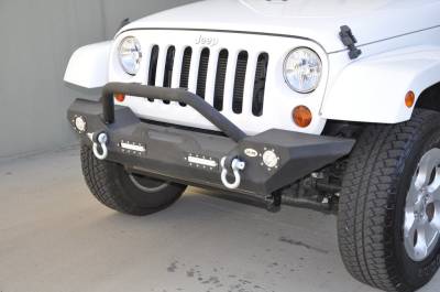 DV8 Offroad - Steel Mid Front Bumper 07 w/ LED Lights for 07-17 Jeep Wranglers - Image 3