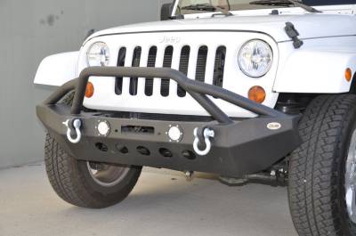 DV8 Offroad - Steel Mid Front Bumper 08 w/ LED Lights for 07-17 Jeep Wranglers - Image 2