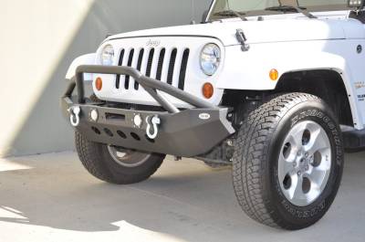 DV8 Offroad - Steel Mid Front Bumper 08 w/ LED Lights for 07-17 Jeep Wranglers - Image 3