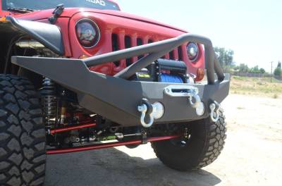 DV8 Offroad - Steel Full Length Front Bumper w/ Skid Plate 07-17 Jeep Wrangler - Image 3