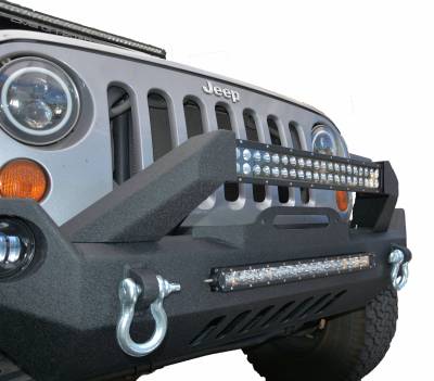 DV8 Offroad - Steel Mid Front Bumper 17 w/ Fog Lights for 07-17 Jeep Wrangler - Image 4