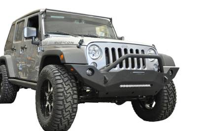 DV8 Offroad - Steel Mid Front Bumper 18 w/ Fog Lights for 07-17 Jeep Wrangler - Image 3