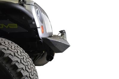 DV8 Offroad - Steel Stubby Front Bumper 24 w/ Light bracket & winch plate for 07-17 Jeep Wrangler - Image 2