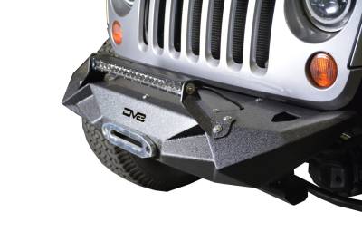 DV8 Offroad - Steel Stubby Front Bumper 24 w/ Light bracket & winch plate for 07-17 Jeep Wrangler - Image 3