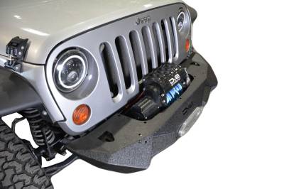 DV8 Offroad - Steel Stubby Front Bumper 24 w/ Light bracket & winch plate for 07-17 Jeep Wrangler - Image 4