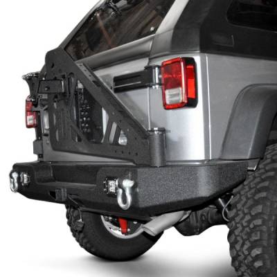 DV8 Offroad - Full Length Rear Bumper 11 for 07-17 JK w/ Light Holes - Image 3