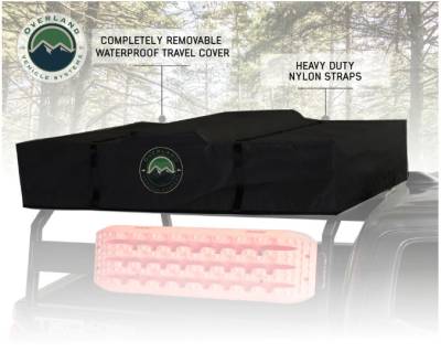 Overland Vehicle Systems - Nomadic 4 Extended Roof Top Tent w/Annex - Dark Gray Base With Green Rain Fly & Black Cover - Image 9