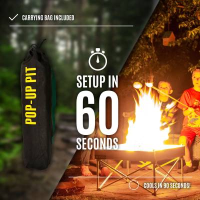 Fireside Outdoor - Fireside Outdoor Pop-Up Fire Pit & Heat Shield Combo - Image 6