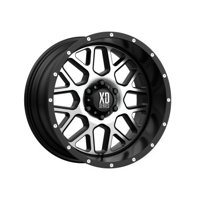 XD SERIES WHEELS - 20 x 10 XD  GRENADE SATIN BLACK W/ MACHINED FACE - 6X5.5 - 4.56" BS - Image 2