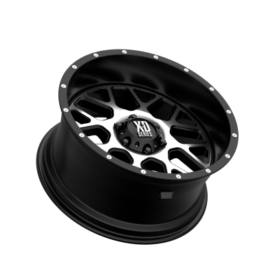 XD SERIES WHEELS - 20 x 10 XD  GRENADE SATIN BLACK W/ MACHINED FACE - 6X5.5 - 4.56" BS - Image 3