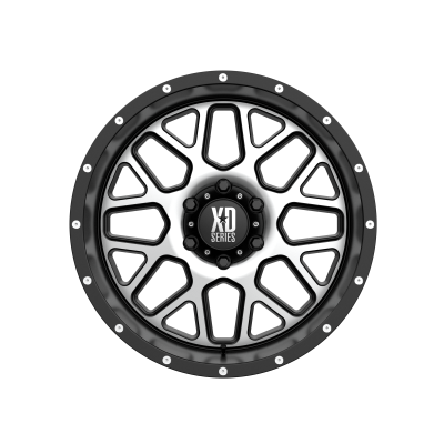 XD SERIES WHEELS - 20 x 10 XD  GRENADE SATIN BLACK W/ MACHINED FACE - 6X5.5 - 4.56" BS - Image 4