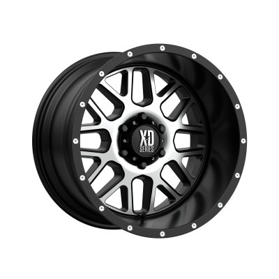 XD SERIES WHEELS - 20 x 12 XD  GRENADE SATIN BLACK W/ MACHINED FACE - 6X5.5 - 4.77" BS - Image 2