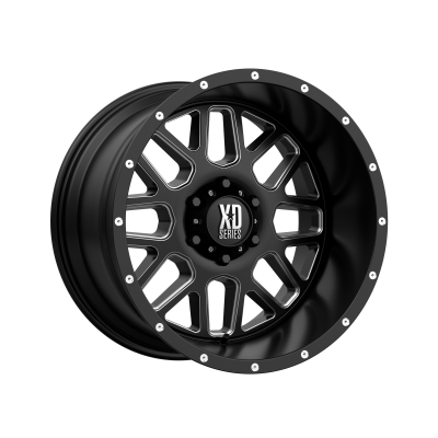 XD SERIES WHEELS - 20 x 12 XD  GRENADE SATIN BLACK MILLED - 6X5.5 - 4.77" BS - Image 2