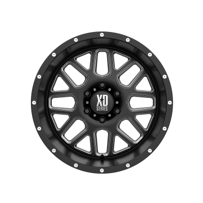 XD SERIES WHEELS - 20 x 12 XD  GRENADE SATIN BLACK MILLED - 6X5.5 - 4.77" BS - Image 4