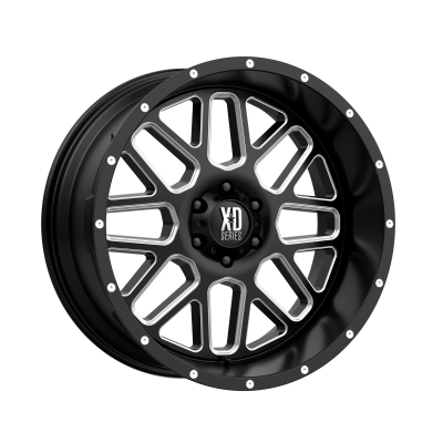 XD SERIES WHEELS - 22 x 10 XD  GRENADE SATIN BLACK MILLED - 6X135 - 4.56" BS - Image 2