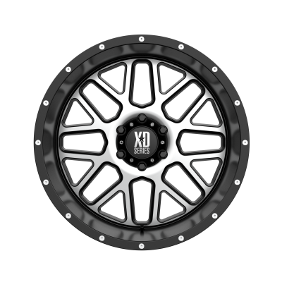 XD SERIES WHEELS - 22 x 12 XD  GRENADE SATIN BLACK W/ MACHINED FACE - 6X5.5 - 4.77" BS - Image 4