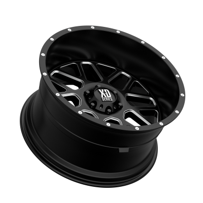 XD SERIES WHEELS - 22 x 12 XD  GRENADE SATIN BLACK MILLED - 6X5.5 - 4.77" BS - Image 3