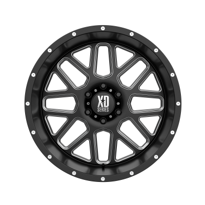 XD SERIES WHEELS - 22 x 12 XD  GRENADE SATIN BLACK MILLED - 6X5.5 - 4.77" BS - Image 4