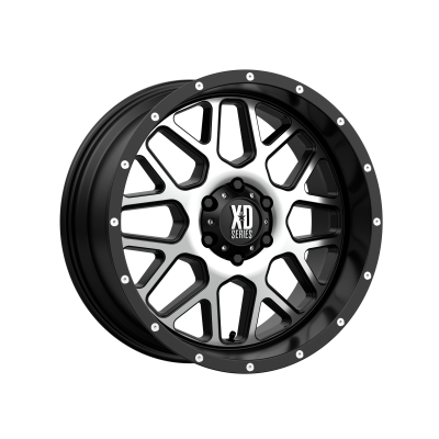 XD SERIES WHEELS - 20 x 9 XD  GRENADE SATIN BLACK W/ MACHINED FACE - 6X5.5 - 5" BS - Image 2