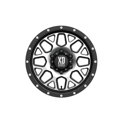 XD SERIES WHEELS - 17 x 8.5 XD  GRENADE SATIN BLACK W/ MACHINED FACE - 6X5.5 - 4.75" BS - Image 4