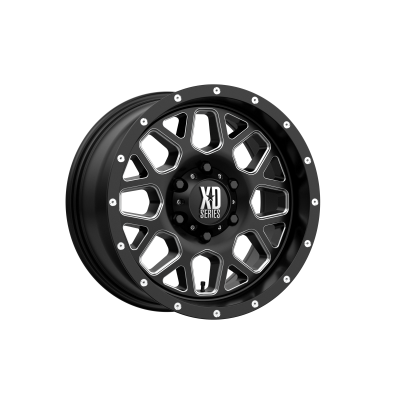 XD SERIES WHEELS - 17 x 8.5 XD  GRENADE SATIN BLACK MILLED - 6X5.5 - 4.75" BS - Image 2