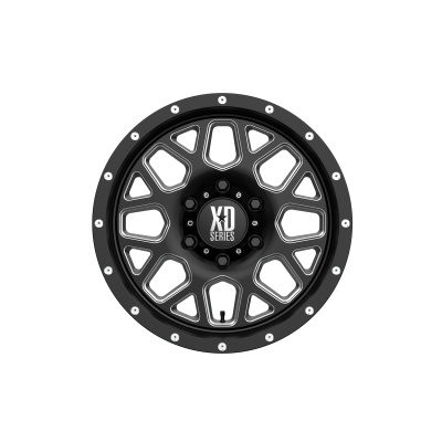 XD SERIES WHEELS - 17 x 8.5 XD  GRENADE SATIN BLACK MILLED - 6X5.5 - 4.75" BS - Image 4