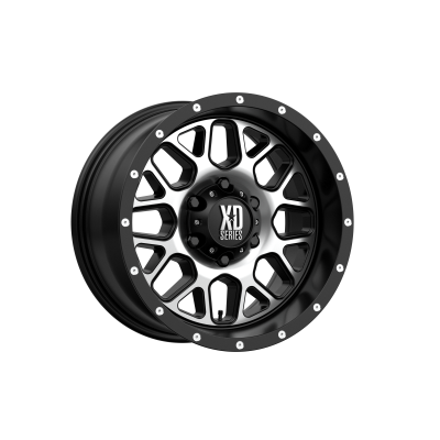 XD SERIES WHEELS - 17 x 9 XD  GRENADE SATIN BLACK W/ MACHINED FACE - 6X5.5 - 4.53" BS - Image 2