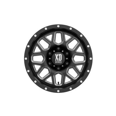 XD SERIES WHEELS - 17 x 9 XD  GRENADE SATIN BLACK MILLED - 6X5.5 - 4.53" BS - Image 4