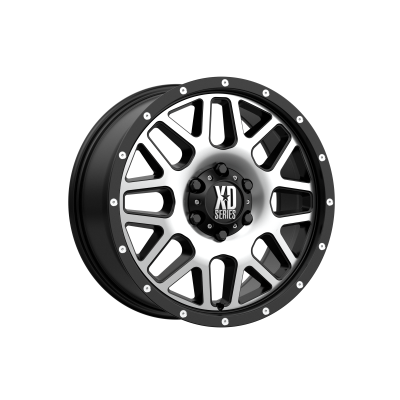 XD SERIES WHEELS - 18 x 8 XD  GRENADE SATIN BLACK W/ MACHINED FACE - 6X130 - 6" BS - Image 2