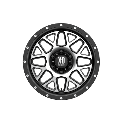 XD SERIES WHEELS - 18 x 9 XD  GRENADE SATIN BLACK W/ MACHINED FACE - 6X5.5 - 4.53" BS - Image 4