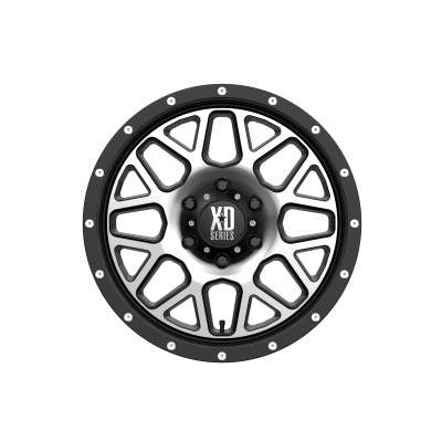 XD SERIES WHEELS - 18 x 9 XD  GRENADE SATIN BLACK W/ MACHINED FACE - 6X5.5 - 5.71" BS - Image 4