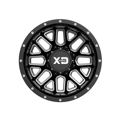 XD SERIES WHEELS - 20 x 8.25 XD  GRENADE DUALLY GLOSS BLACK MILLED - REAR - 8X6.5 - -3.17" BS - Image 4