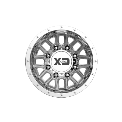 XD SERIES WHEELS - 17 x 6.5 XD  GRENADE DUALLY CHROME - REAR - 8X6.5 - -2.35" BS - Image 4