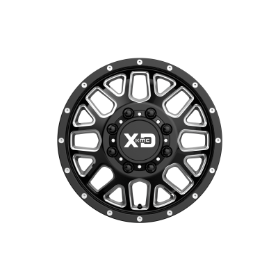 XD SERIES WHEELS - 17 x 6.5 XD  GRENADE DUALLY GLOSS BLACK MILLED - FRONT - 8X6.5 - 8.12" BS - Image 4