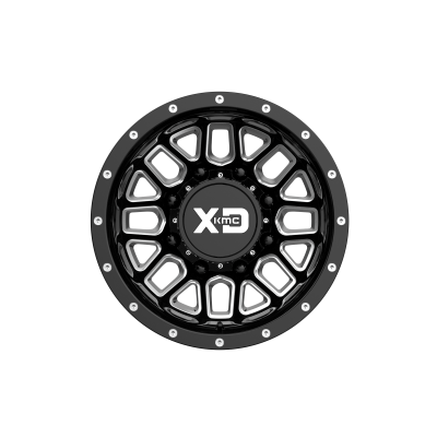 XD SERIES WHEELS - 17 x 6.5 XD  GRENADE DUALLY GLOSS BLACK MILLED - REAR - 8X6.5 - -2.35" BS - Image 4