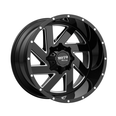 MOTO METAL - 22 x 12 MM MELEE GLOSS BLACK MILLED - 6X135/5.5 - Image 2