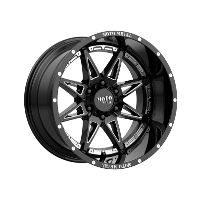 MOTO METAL - 20 x 12 MM HYDRA GLOSS BLACK MILLED - 6X135 - Image 2